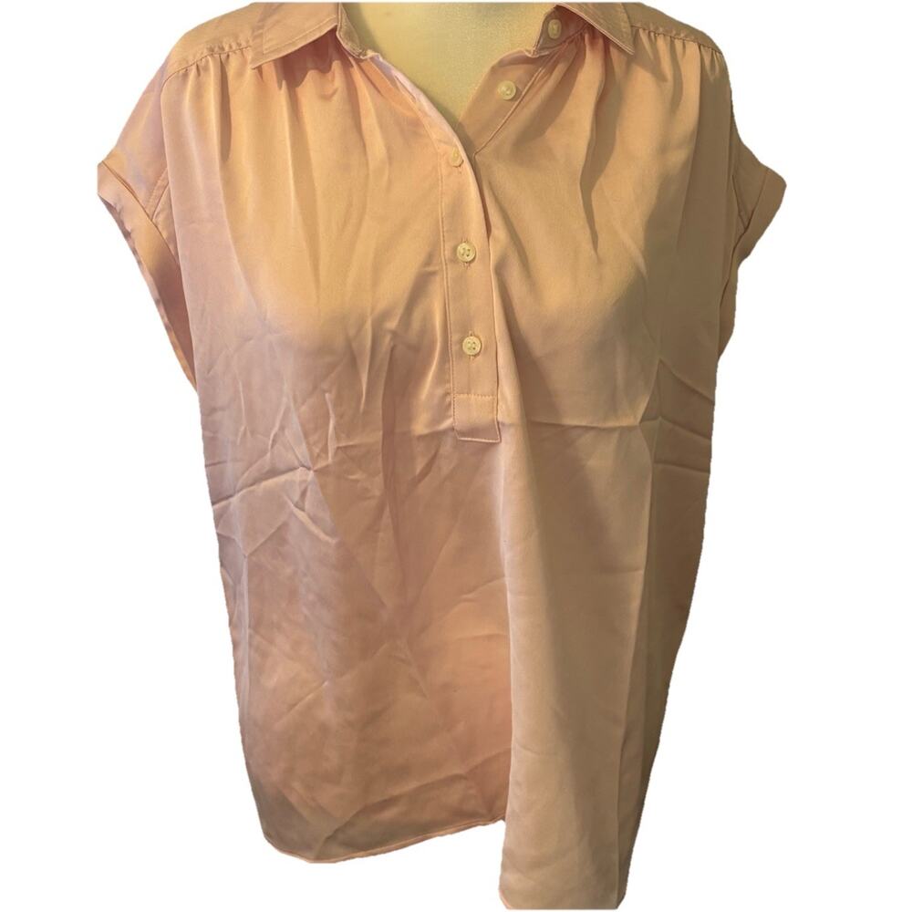 Ann Taylor Blush Pink Pleated Sleeve Blouse Women Size Small NWT
